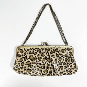 Leopard Print Clutch with Chain Strap
